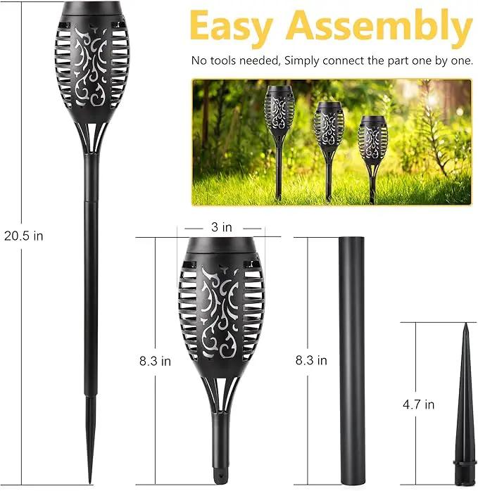 Toodour Solar Torch Flame Lights, 12 Pack Solar Lights Outdoor with Flickering Flame, Waterproof Solar Pathway Lights Landscape Decoration Lighting for Garden, Lawn, Yard, Outdoor Decorations - Blue by GreenHaven Gardens