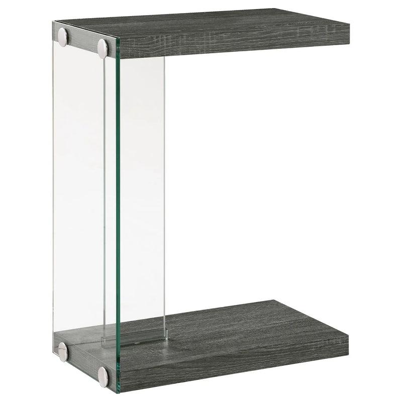 Colby Engineered Wood C-Shaped Side Table Weathered Grey by Unique Piece Furniture