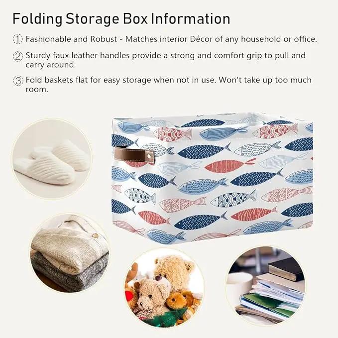 Fish Rectangular Storage Basket Organizer Bin Shelf Baskets For Clothes Gifts For Home Office Dorm by GreenHaven Gardens