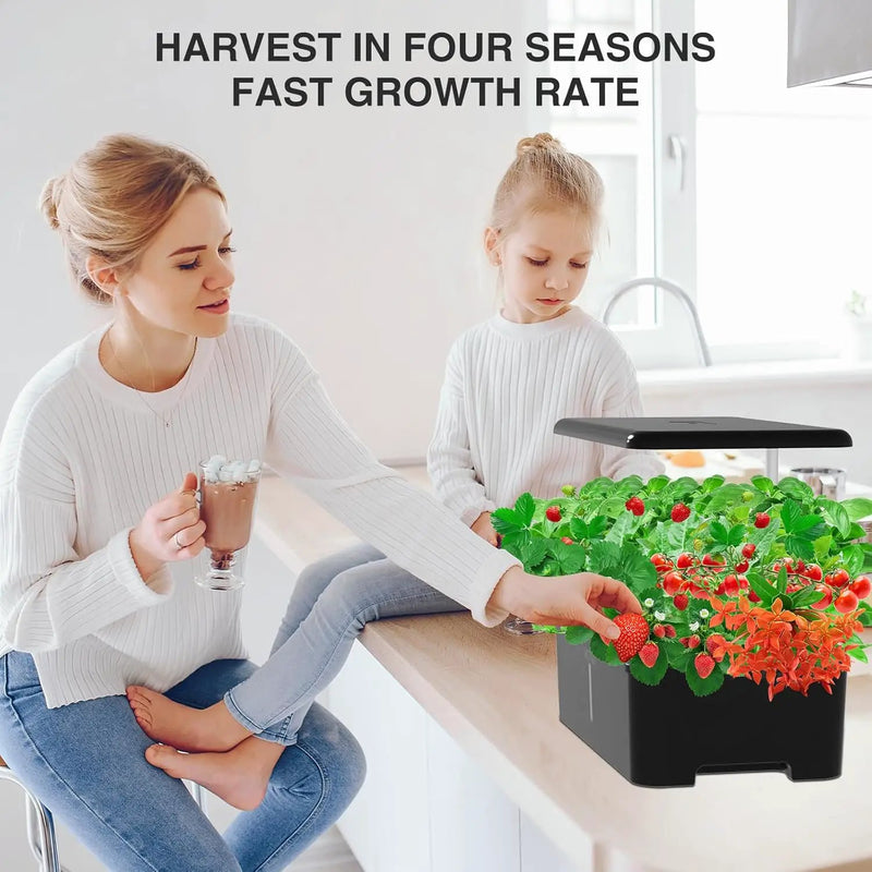 Hydroponics Growing System Herb Garden - MUFGA 18 Pods Indoor Gardening System with LED Grow Light, Plants Germination Kit(No Seeds) with Pump System, Adjustable Height Up to 17.7" for Home, Black by GreenHaven Gardens