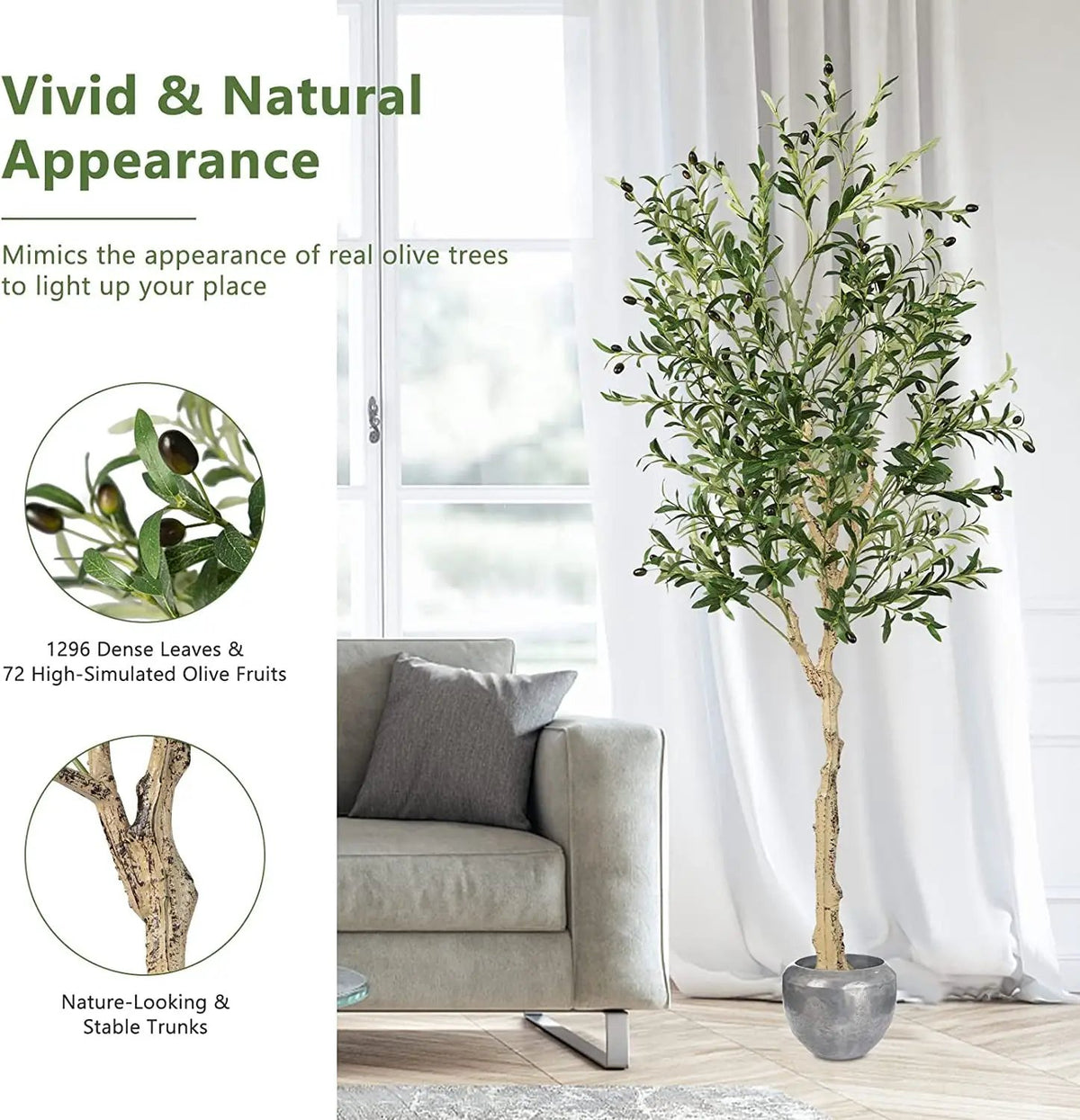 6 Feet Artificial Olive Tree in Cement Pot by DirectDeals