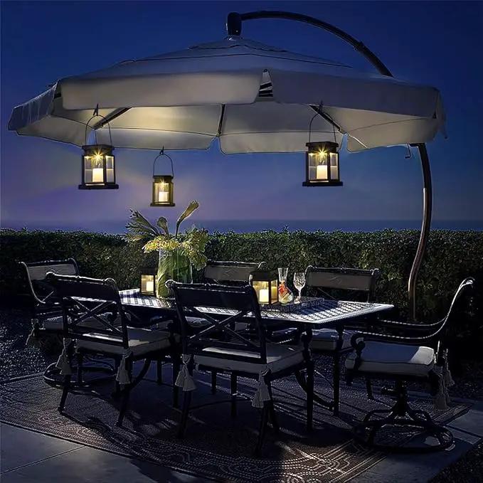 GIGALUMI 8 Pack Solar Hanging Lantern Outdoor, Candle Effect Light with Stakes for Garden, Patio, Lawn, Deck, Umbrella, Tent, Tree, Yard, Driveway-Warm White by GreenHaven Gardens