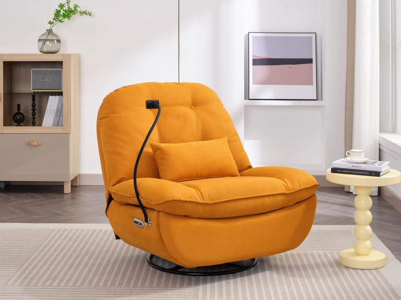 Power Recliner Swivel Glider USB Charger With tooth Music Player, Sleep, Working, Game And Leisure by HouseOfZazla