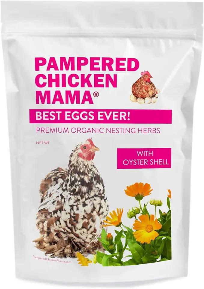 Pampered Chicken Mama Best Eggs Ever! Nesting Herbs for Chickens (16 Ounce/1 Pound) for Chicken Nesting Boxes Calcium Supplement for Chickens | Chicken Feed Supplies, Hen Treats for Coops (1 Bag) by GreenHaven Gardens