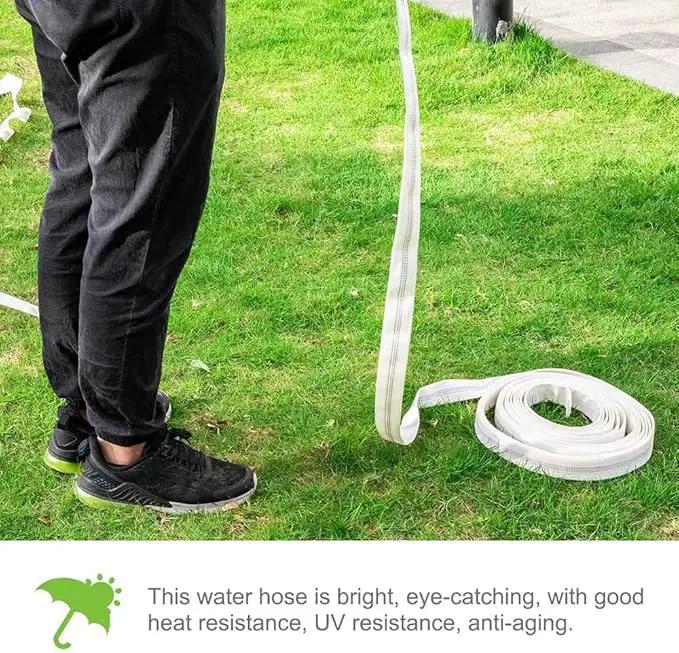 1" 30M-98FT Lay-Flat Hose Water Pool Cleaning Belt Discharge Pump Hose With Aluminum Clamps Fittings Fire Hose Length Connection Pump Hose for House,Garden,Irrigation, Water pumping hose Firehose by GreenHaven Gardens