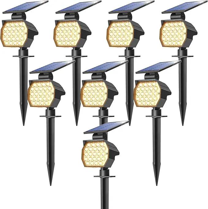 NIORSUN Solar Spot Lights Outdoor,23 LEDs Landscape Lighting with Auto On/Off and 3 Lighting Modes, IP67 Waterproof Spotlights,Outdoor Solar Lights for Yard Garden,8 Pack(Warm White) by GreenHaven Gardens