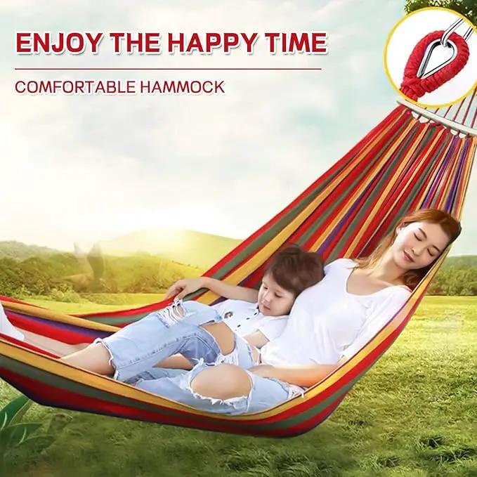 Durable Hammocks 660 Lbs Capacity, Camping Essentials Hiking Gear Accessories Max 2 X Tree Straps & Carabiners & Duckbilled Buckle & Thicker Rope & Portable Carrying Bag Included (red) by GreenHaven Gardens