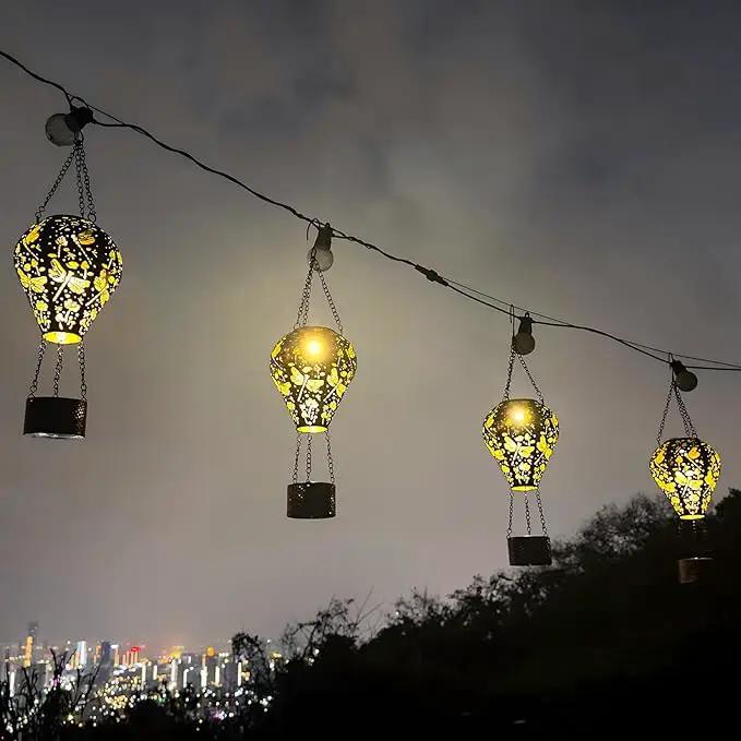 4-Pack Dragonfly Decor Hot Air Balloon Solar Lantern – Outdoor Decorative Hanging Light for Garden Yard Patio Porch Lawn and Pathway – Unique Housewarming, Birthday Gift for Women Mom Grandma by GreenHaven Gardens