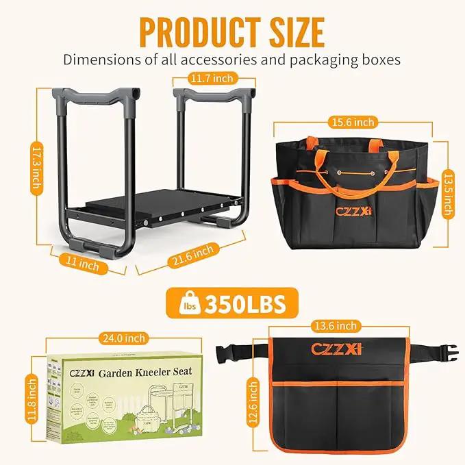 Garden Kneeler and Seat, Wider and Thicker Kneeling Pad Heavy Duty Gardening Stool with Gardening Tool Pouch and Bag, Garden Bench/Chair Gifts for Women, Seniors by GreenHaven Gardens