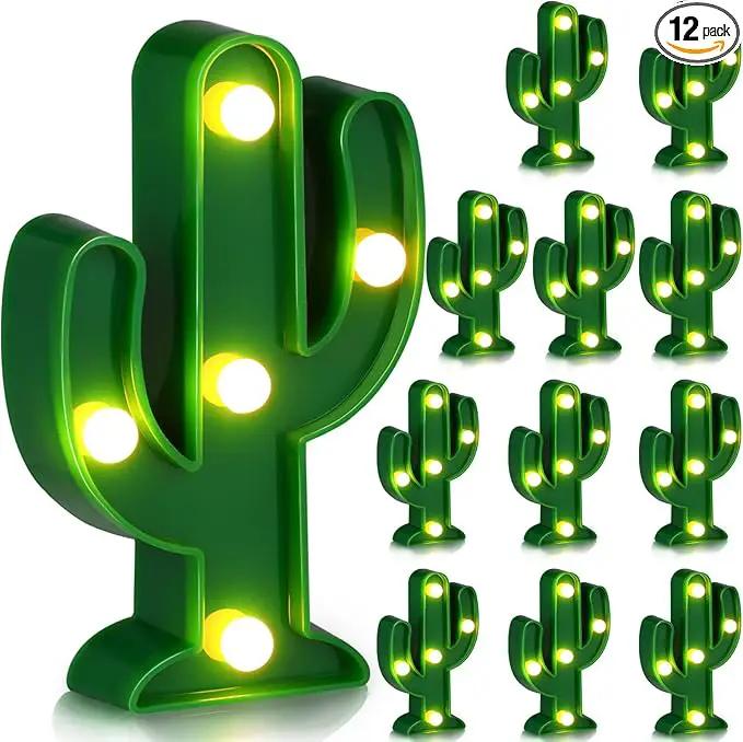 Kathfly 12 Pieces Western Party Decor Cactus Light Centerpieces Mexican Fiesta Party Decorations Night LED Tabletop Lamp Cactus Cute Mini Light for Bedroom Garden Home Cinco De Mayo Gift by GreenHaven Gardens