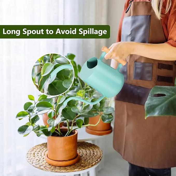 Watering Can Indoor Plants, 35oz Small Watering Can Indoor Stainless Steel Metal Watering Can Modern Decorative Watering Pot with Long Spout for Indoor House Plant Bonsai Outdoor Garden Flowers -Green by GreenHaven Gardens