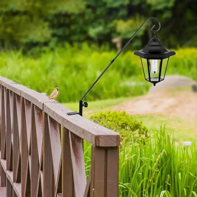 FEED GARDEN 31 Inch Heavy Duty Deck Hook for Railing 2 Pack, Non-Slip Clamp, 360 Degree Swivel, for Hanging Bird Feeders, Plants, Lanterns, Suet Baskets, Wind Chimes, Black by GreenHaven Gardens