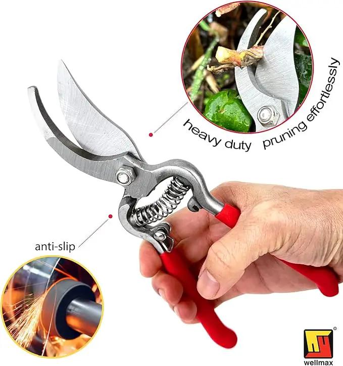 Wellmax 12-Piece Heavy-Duty Garden Tools Set with Bonus Accessories – Heavy Duty Garden Tools with Non-Slip Rubber Grip, Perfect for Digging, Weeding, Pruning & Planting by GreenHaven Gardens