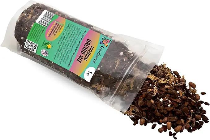 Organic Premium Orchid Soil Mix by Gardenera - Hand Mixed Classic Sphagnum Moss Potting Soil Mix - for Phalaenopsis Orchid - 1 Quart - Made in USA by GreenHaven Gardens
