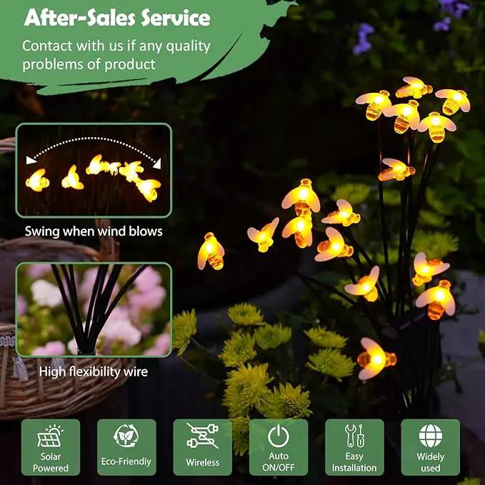 Nacome Solar Garden Lights for Outside – Landscape Decor,Yard Patio Decoration, Waterproof Swaying Bumble Bee(2Pack), Mom Gifts for Women by GreenHaven Gardens