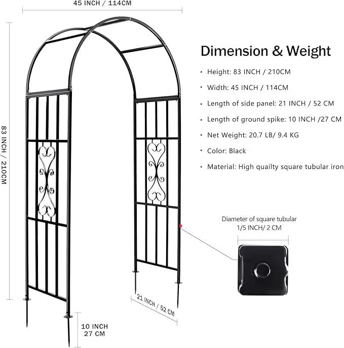 Arbors, Curved Metal Endurable Iron Trellis Plants Stand Use for Outdoor Garden Arbor Climbing Plants Wedding Arches Ceremony by GreenHaven Gardens