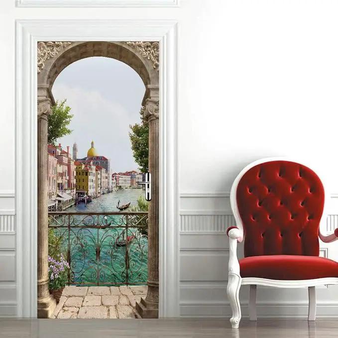 3D Door Stickers - Peel & Stick Murals - Landscape - Removable PVC Waterproof Door Poster - 37.4" x 84.6" by GreenHaven Gardens