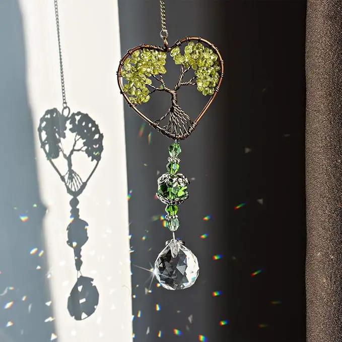 H&D HYALINE & DORA Tree of Life Car Rearview Mirror Hanging Ornament Pendant Accessories Fengshui Suncatcher (Green) by GreenHaven Gardens
