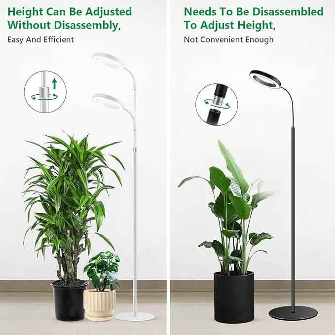 Floor Grow Lights for Indoor Plants, Full Spectrum Plant Light with 68" Stand for Growing Large Tall Plants, Halo Plant Grow Light with 6/12/16H Timer, 3 Light Modes Indoor Plant Light by GreenHaven Gardens