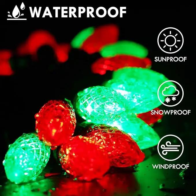 2-Pack C9 Christmas String Lights, 100LED 66FT Waterproof Connectable Green Wire, Plug in Led Outdoor/Indoor Fairy String Lights, for Xmas Tree Garden Patio Wedding Party Decorations (Red and Green) by GreenHaven Gardens