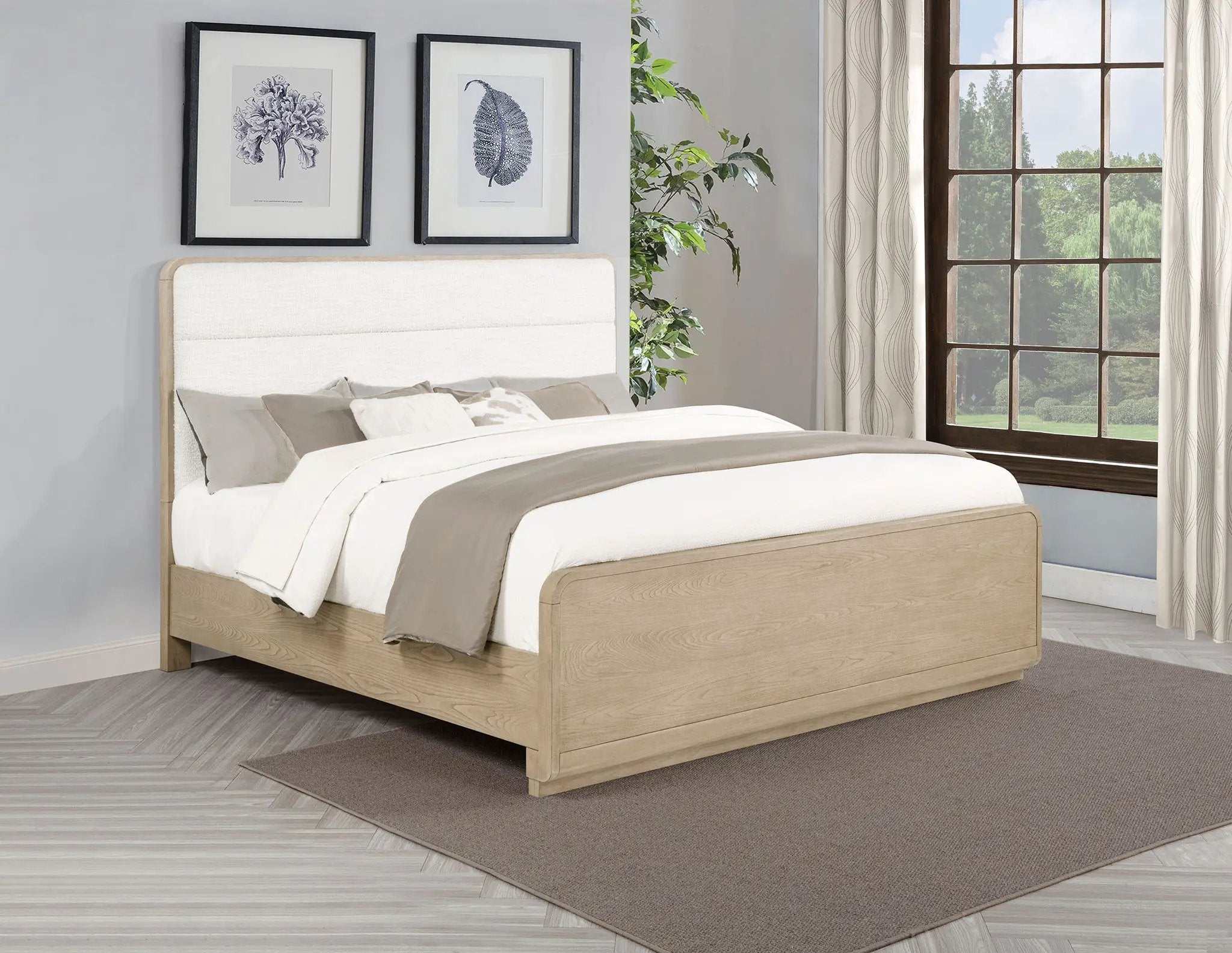 Ladera 56-inch Eastern King Panel Bed Light Elm by Unique Piece Furniture