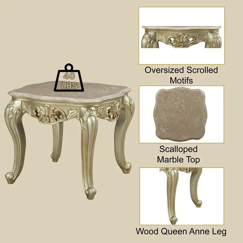 Gorsedd - Table With Marble Top by Unique Piece Furniture