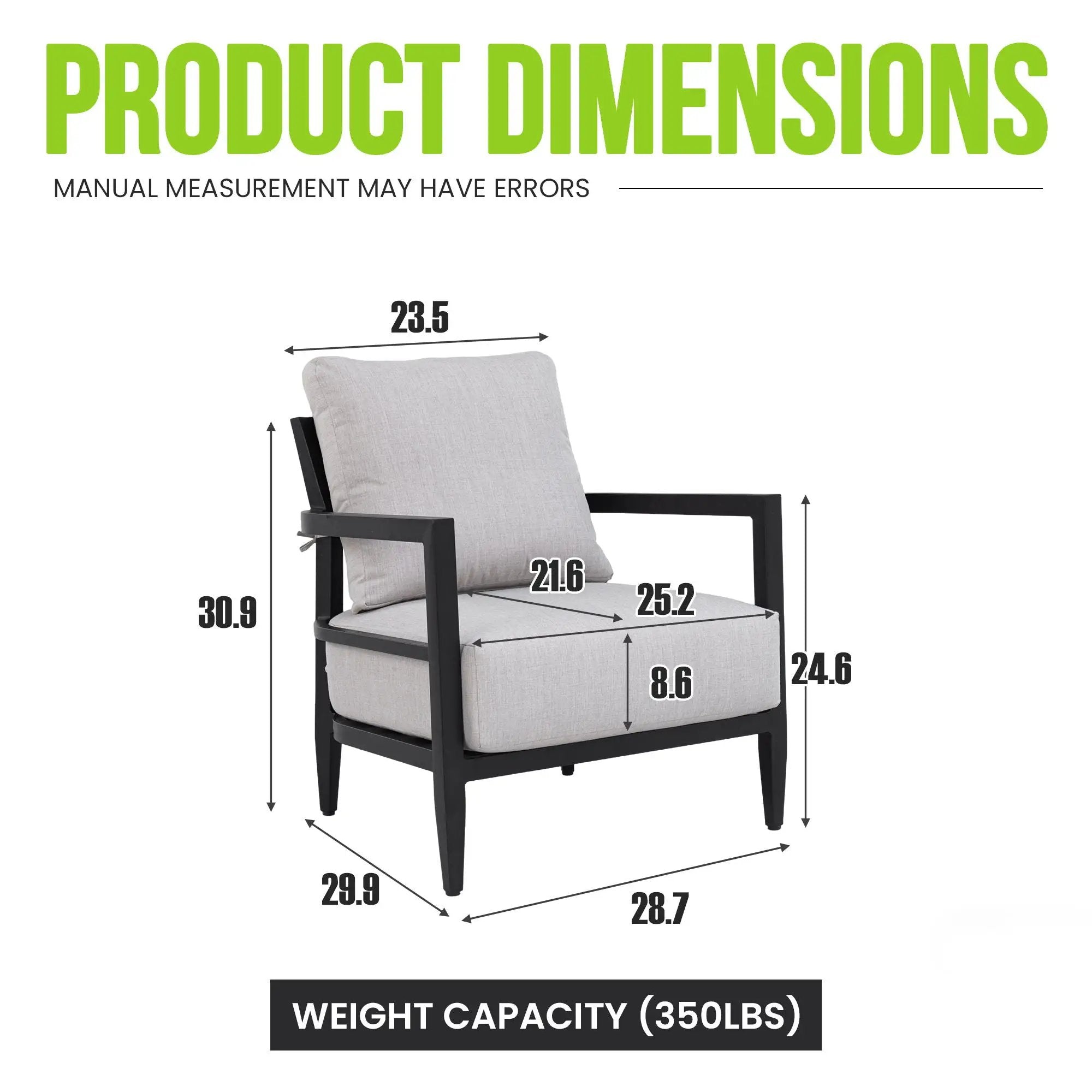 Outdoor Lounge Chair With Ember Frame, Sunbrella Cast Cushion, Weather Resistant - Ember Black by HouseOfZazla