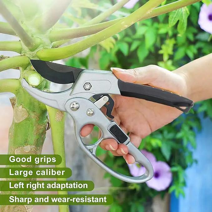 Garden Clippers, Premium Germany Pruners, Work 3 Times Easier, Professional Pruning Shears, Cutting Rose, Flower, Hedge, Stem, Sharp Scissors Gardening Tools, Arthritis Weak Hand Snips by GreenHaven Gardens