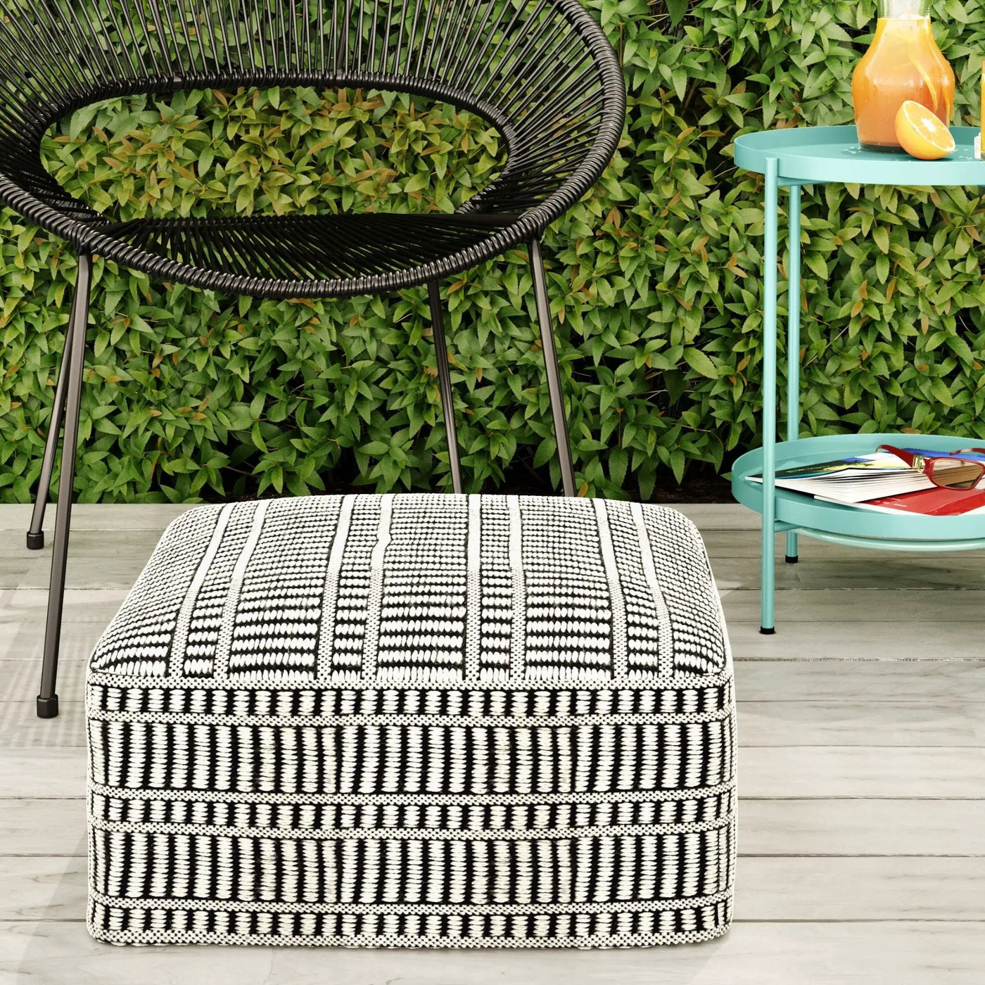 Safford - Square Outdoor / Indoor Pouf by Unique Piece Furniture