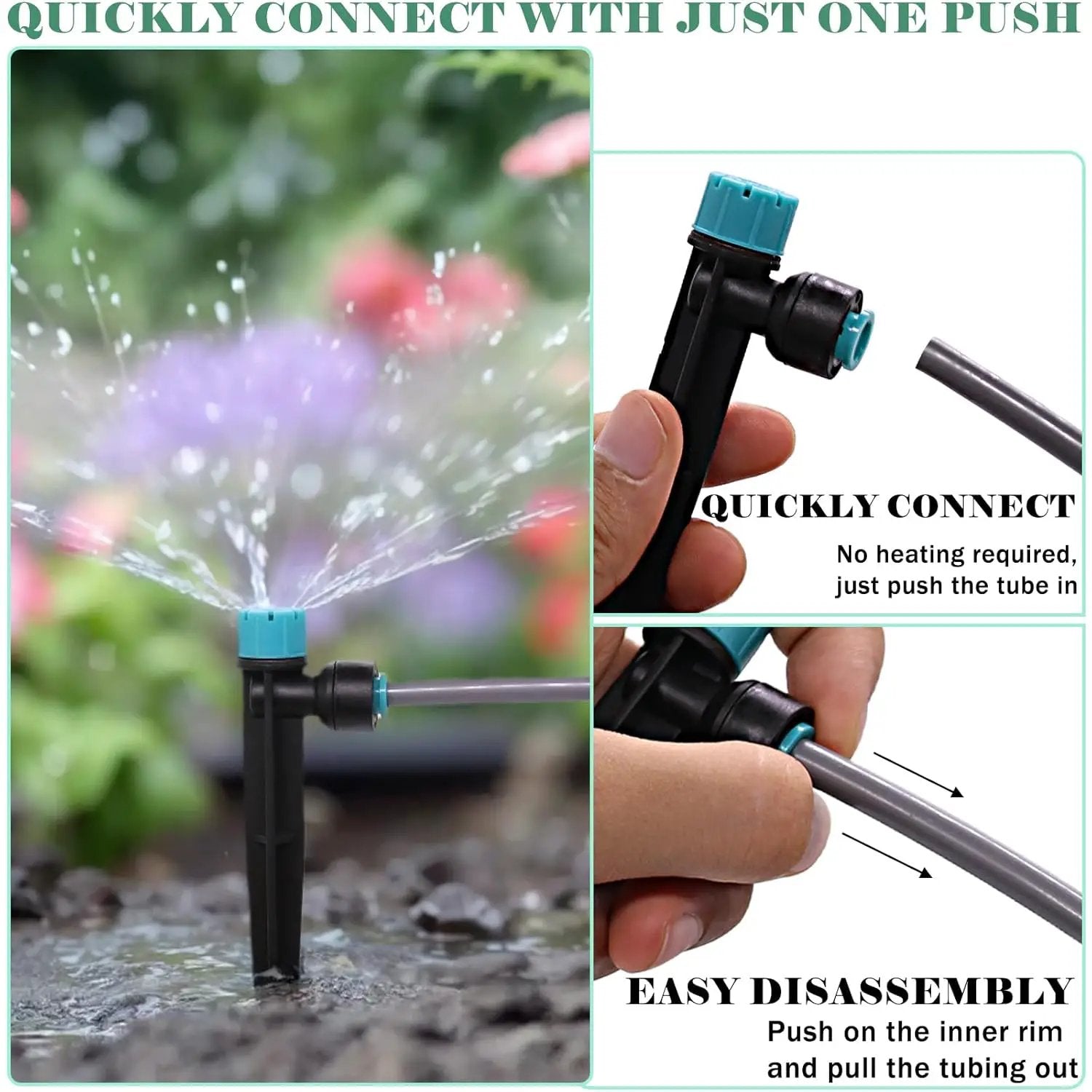 230FT Drip Irrigation System, Quick-Connect Automatic Garden Watering Misting System, with 1/2 inch and 1/4 inch Distribution Tubing, Drip Irrigation Kit for Lawn, Greenhouse, Patio by GreenHaven Gardens