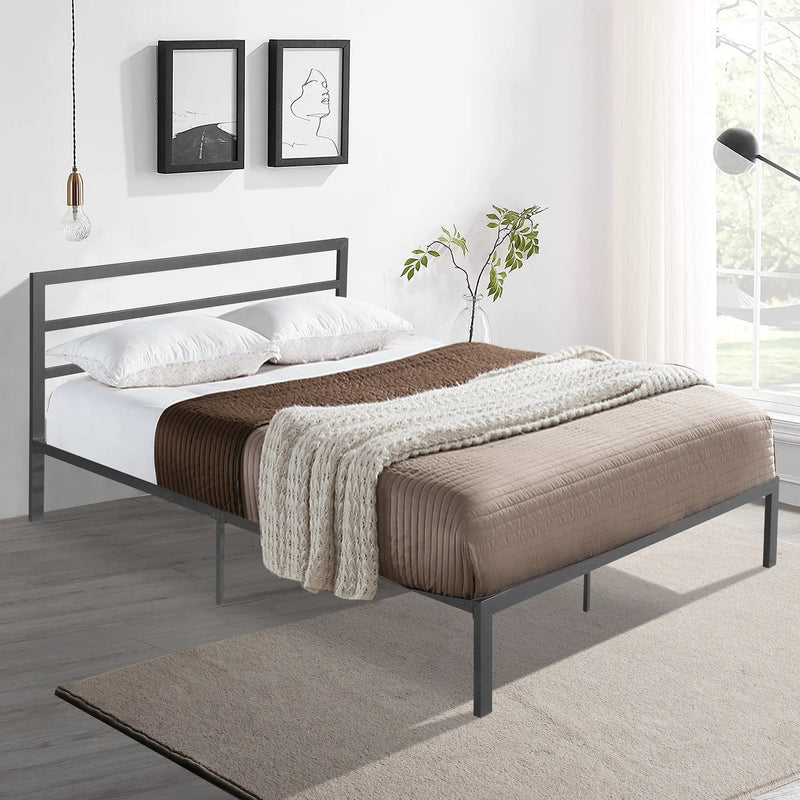 Metal Bed Frame With Headboard by HouseOfZazla