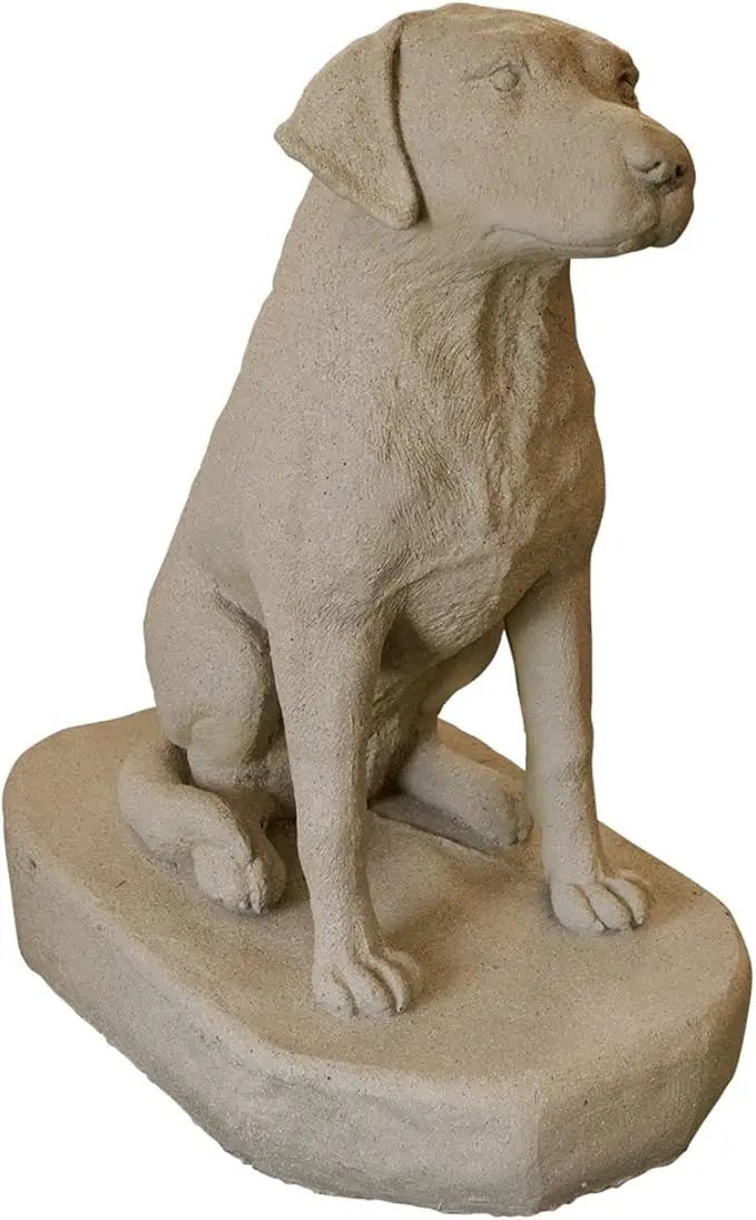 EMSCO Group Sitting Labrador Statue – Natural Sandstone Appearance – Made of Resin – Lightweight – 31” Height by GreenHaven Gardens