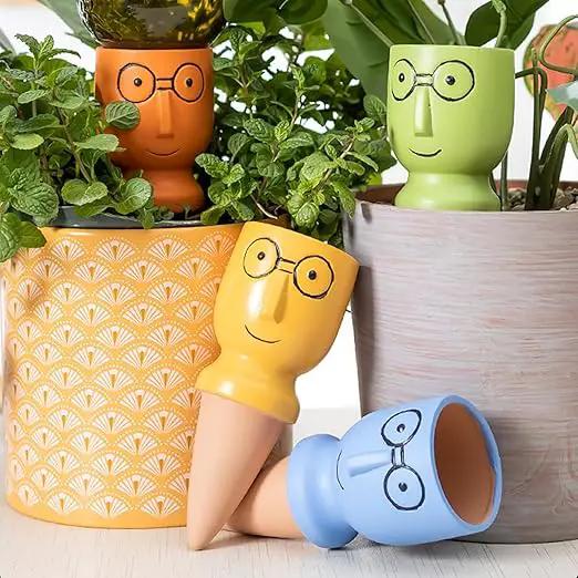 4 Pack Terracotta Watering Spikes, Vacation Self-Watering Planters Devices - Continuous Moisture with Slow Release Watering System - Perfect for Indoor Outdoor Plants (Big Head) by GreenHaven Gardens