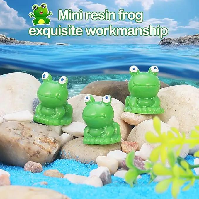 220 Pcs Mini Resin Frogs Green Plastic Miniature Tiny Figurines Tiny Frogs for Fairy Garden Moss Landscape DIY Craft Accessories Home Ornament and Dollhouse Birthday Party Favors by GreenHaven Gardens