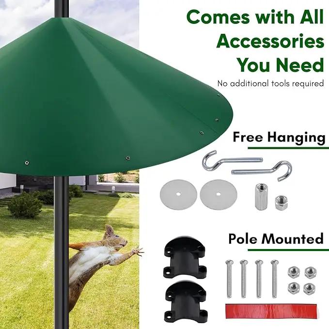 24-inch Large Outdoor Squirrel Baffles for Bird Feeders Pole, Squirrel Baffle with Metal Frame, Squirrel Guard for Bird Houses, Two Way Use, Green Color by GreenHaven Gardens