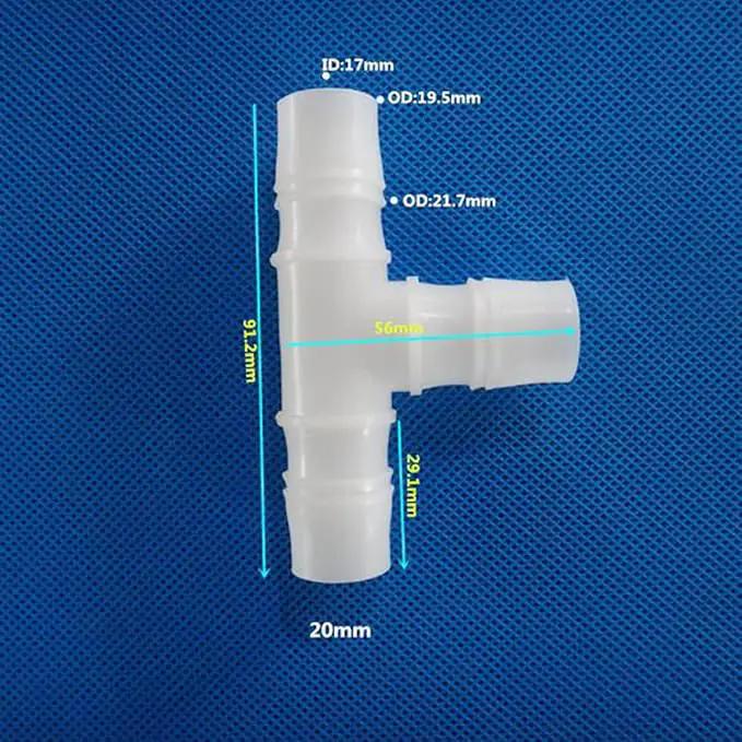 Unifizz T - Piece Hose Equal Paths Tube Accessories,19mm Equal Paths Plastic Hose Tube Connector For Cooling Watering Irrigation, Transparent, 10Pcs by GreenHaven Gardens