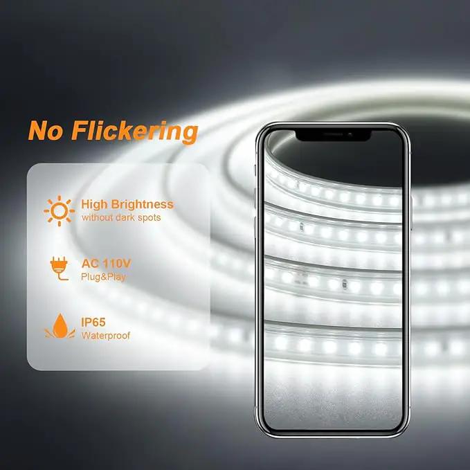 AIMENGTE Outdoor LED Strip Lights Waterproof, AC 110V, 1200LEDs, 6500k LED Rope Bright Lights for Garden, Patio, Indoor Under Cabinet Home Christmas Decoration(32.8ft, Cool White) by GreenHaven Gardens
