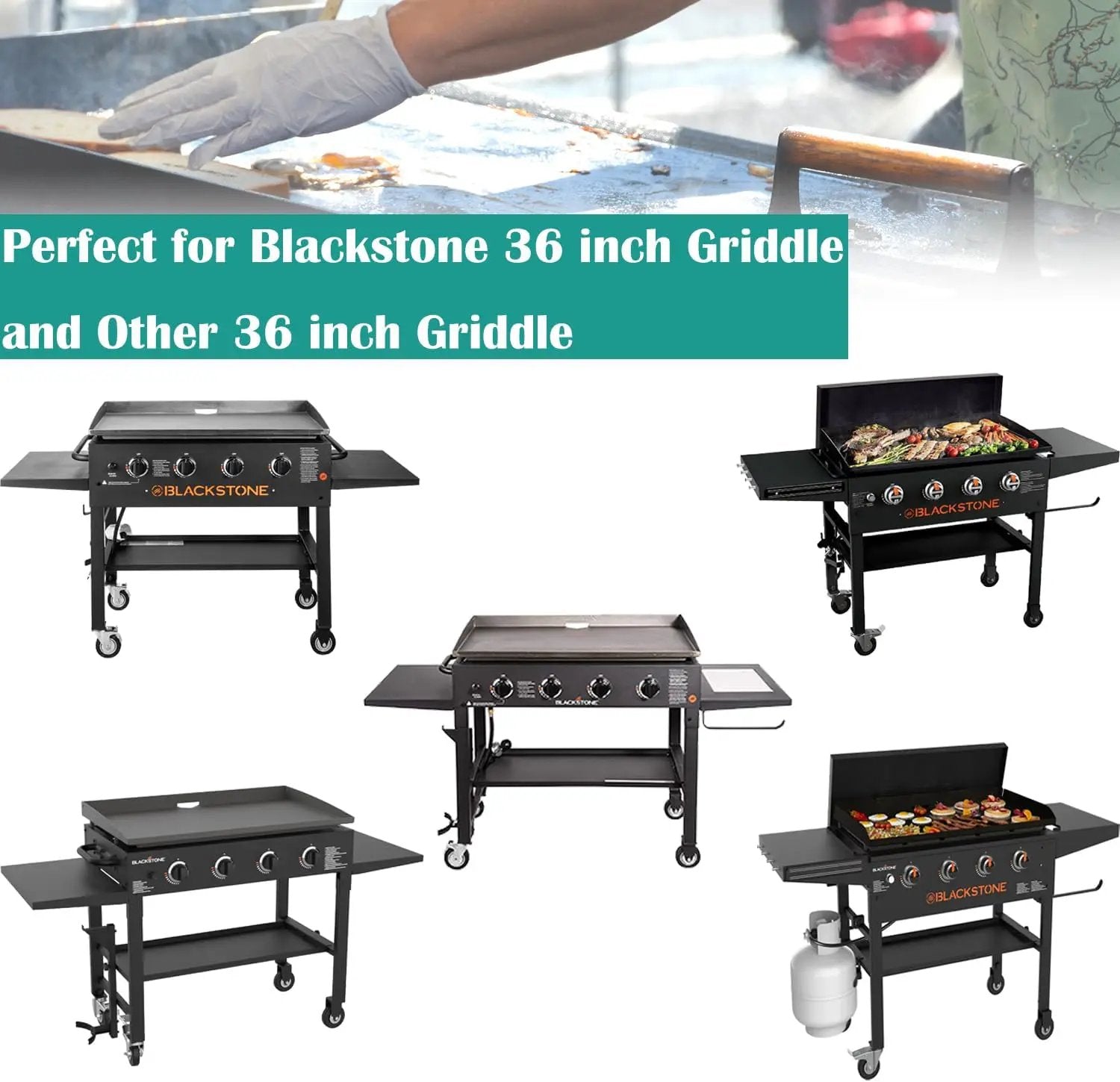 5004 Hard Top Lid for Blackstone 36" Griddle, Fits 36" Front or Rear Grease Griddle, 1528 Flat Top Gas Grill Cover by GreenHaven Gardens