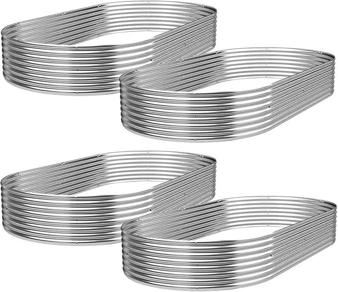 4 Pack 6x3FT Galvanized Raised Garden Bed Outdoor,Metal Garden Bed for Vegetables,Steel Raised Beds for Gardening,Above Ground Garden Box for Flower-ZXY by GreenHaven Gardens