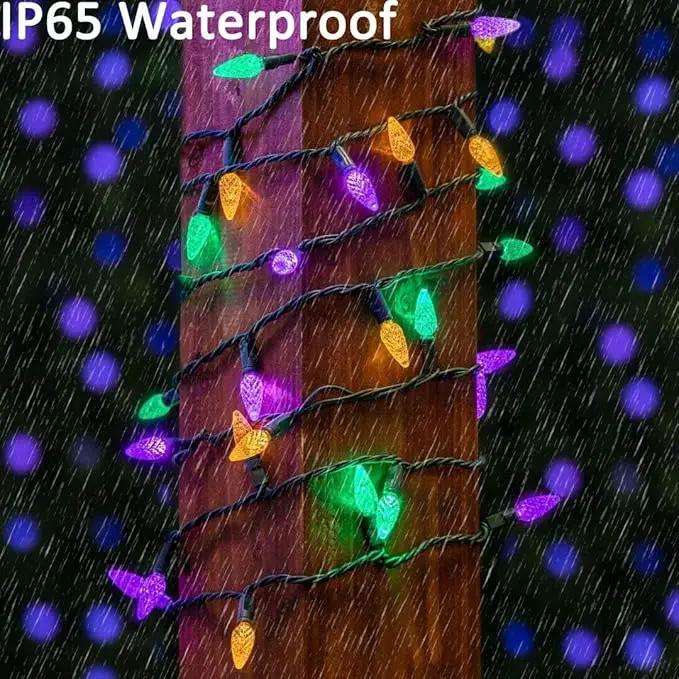 Solar Mardi Gras Lights - Yellow Green Purple Decor, 50 LEDs 8 Modes Waterproof Outdoor C6 Strawberry Garden for Camping, Holiday, Arbor, Fence, Balcony Decorations by GreenHaven Gardens