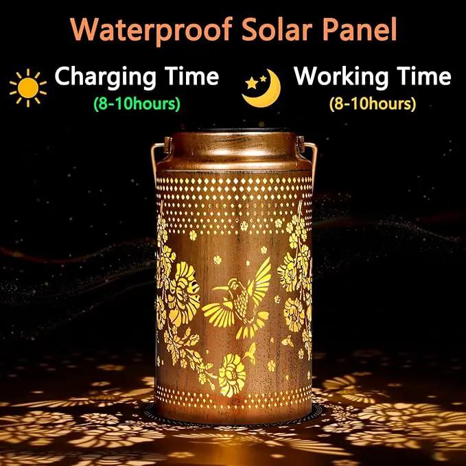 2 Pack Hummingbird Solar Lanterns Outdoor Waterproof, Metal Hanging Lights Decorations for Garden Yard Lawn Patio, Hummingbird Gifts for Women Mom Grandma Sister for Mother'Day Christmas by GreenHaven Gardens