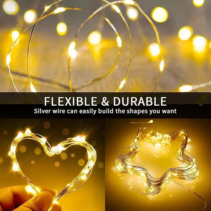 JMEXSUSS 4 Pack 100 LED Solar Fairy Lights, 33ft Warm White Solar String Lights Outdoor Waterproof, 8 Modes Copper Wire Solar Twinkle Lights for Garden Yard Tree Wedding by GreenHaven Gardens