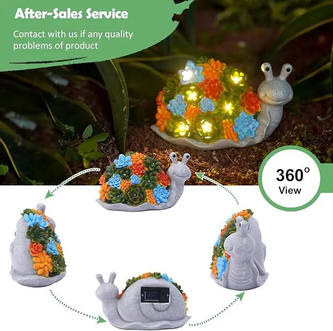 Nacome Snail Statues with Succulent for Garden Decor: Solar Outdoor Clearance Outside Yard Art Porch Patio Balcony Front Lawn Ornaments –Birthday Gifts for Mom Grandma Women by GreenHaven Gardens