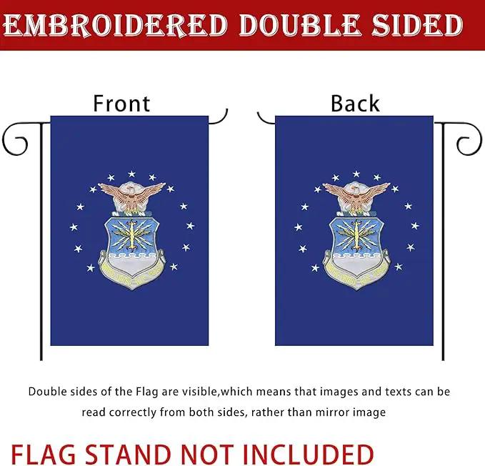 US Embroidered Air Force Garden Flag Double Sided 12x18 inch American Air Force Yard Lawn Garden Flags Banner Heavy Duty Vivid Color Waterproof by GreenHaven Gardens