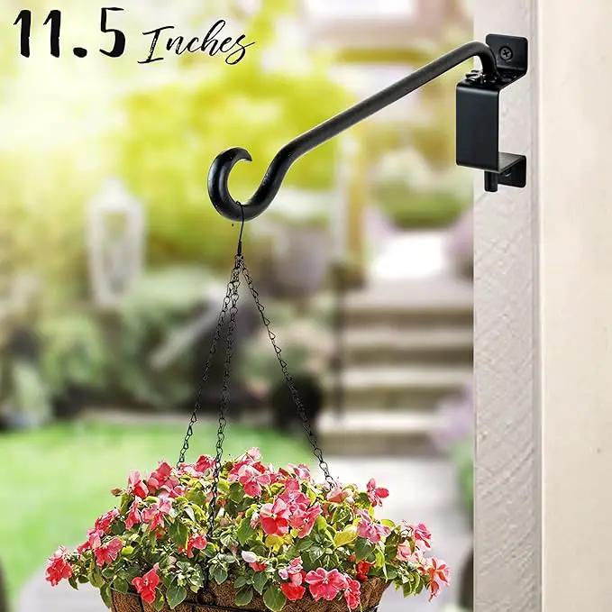 Qiang Ni Swivel Plant Hanger Bracket: Bird Feeder Hanger for Outdoor Wall Mount (12 - B, 12 Inch) by GreenHaven Gardens