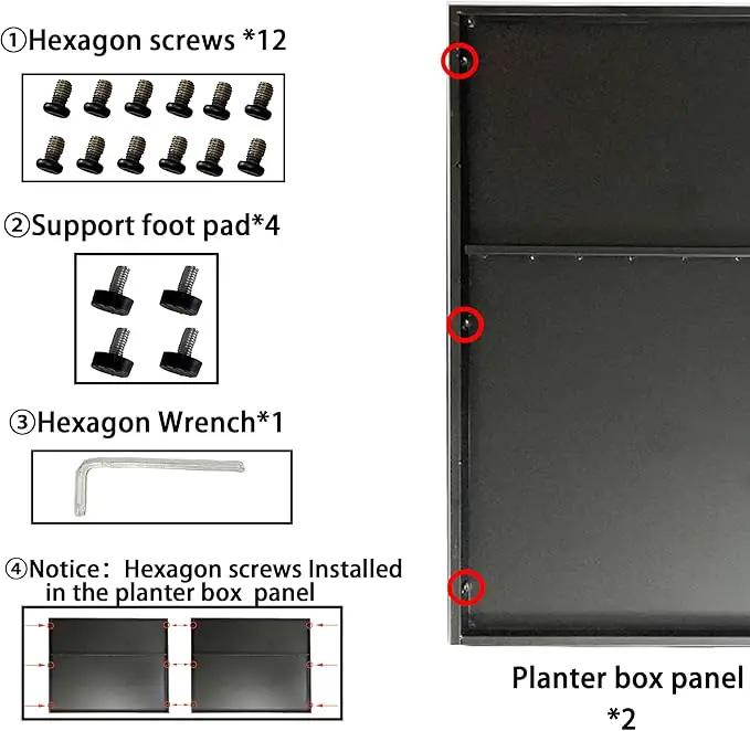 Metal Planter Box Rectangular Planter, 35.5" Lx 10" Wx 28" H Terrazzo Brown Large Planters with Drainage Holes, Galvanized Steel Tall Planters for Patio/Porch by GreenHaven Gardens