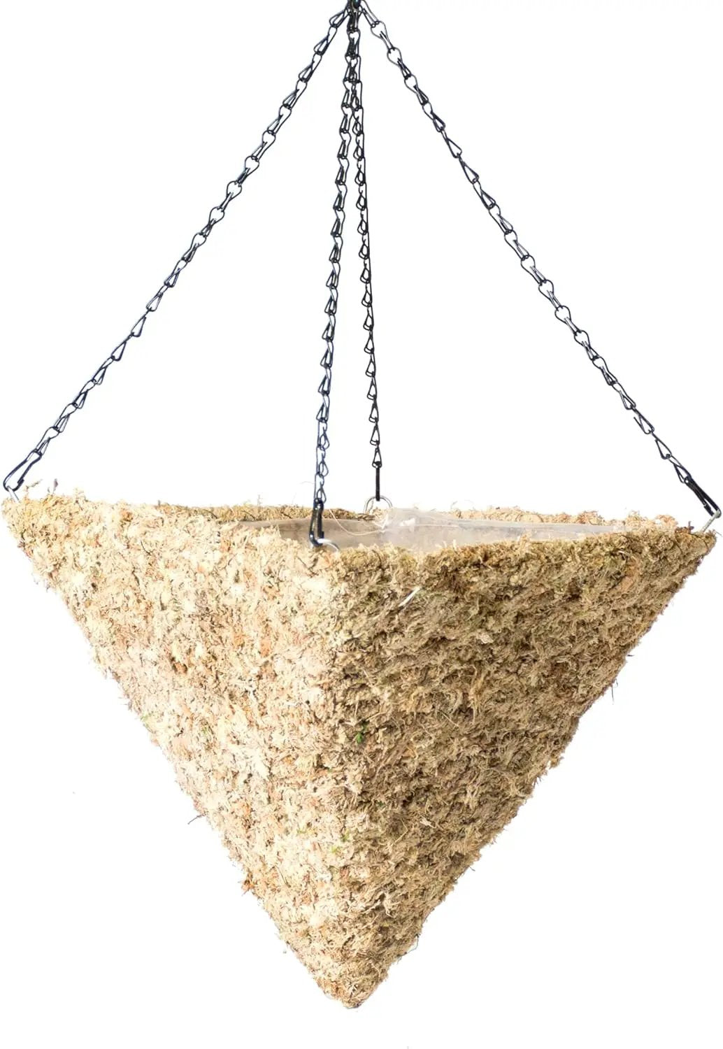 SuperMoss (29247D MossWeave Hanging Basket | Outdoor Hanging Planter with Moss | Decorative Plant Hanger for Porch, Balcony, Garden & Home Décor, Pyramid, Small 12.5” D, Blond by GreenHaven Gardens