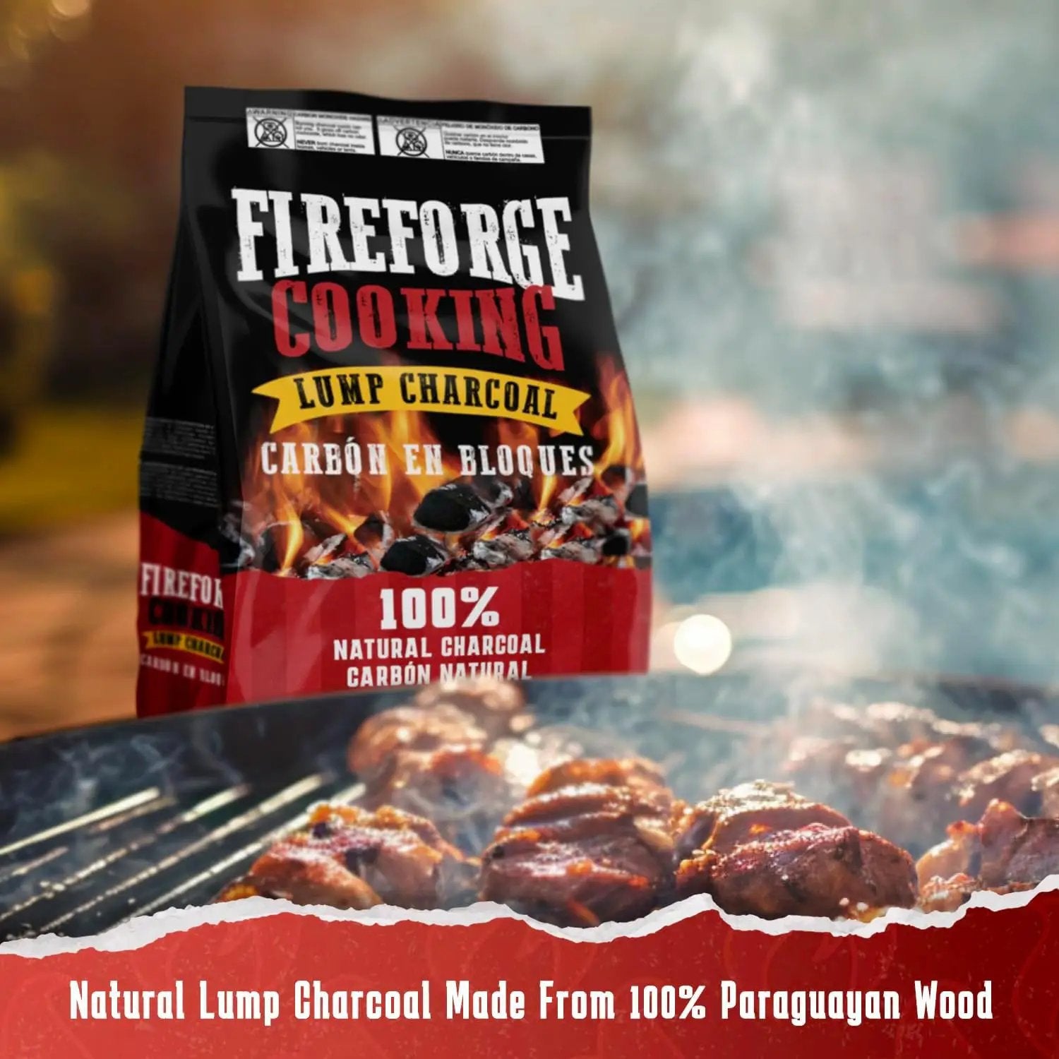 Premium Quality Wood Lump Charcoal for Grilling - 100% Natural Paraguayan Wood, Sustainable, Long-Lasting Lump Wood Charcoal for BBQs, Smokers, and Outdoor Cooking (8kg/17.6 lbs) by GreenHaven Gardens
