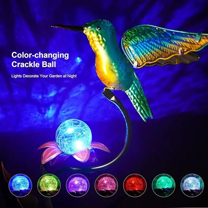 HONGLAND Outdoor Solar Lights for Garden Decor - 46 Inch Hummingbird Solar Lights for Outside, Solar Hummingbird Decorative Garden Stakes for Lawn Patio Yard by GreenHaven Gardens