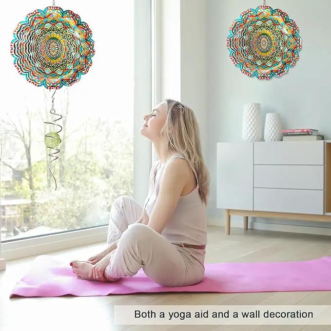 Wind Spinner Lucky Star Mandala Wind Spinners for Garden Yard Hanging Wind Sculptures Create Zen Atmosphere. Kinetic Metal Art Decoration Indoor/Outdoor Decor Mandala Gift for Mom Wife Woman by GreenHaven Gardens